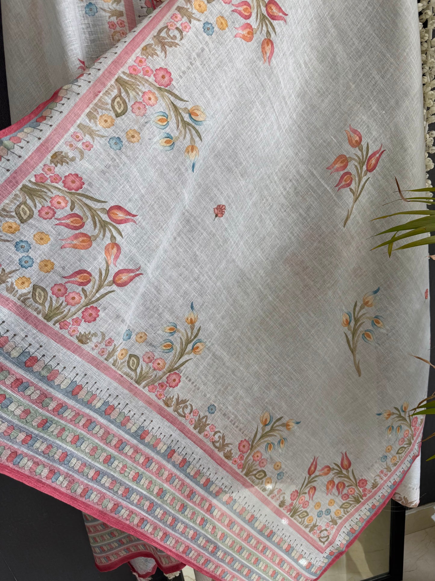 Linen handwork floral suit