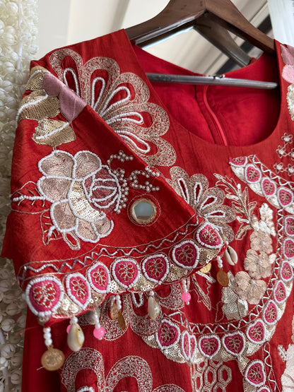 Luxurious raw silk Handwork set