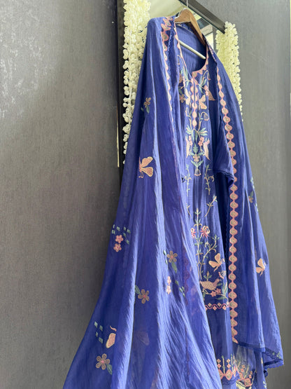 Luxurious Mul chanderi butterfly suit