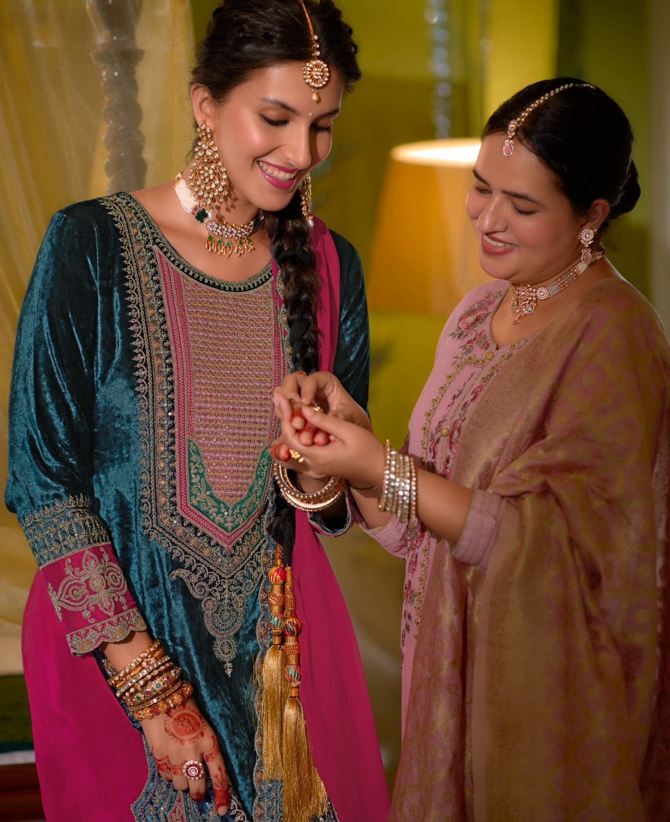 Velvet Marori Aari work suit