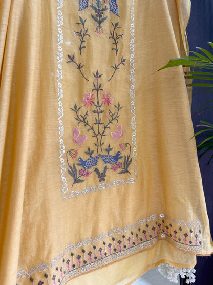 Luxurious Mul chanderi butterfly suit