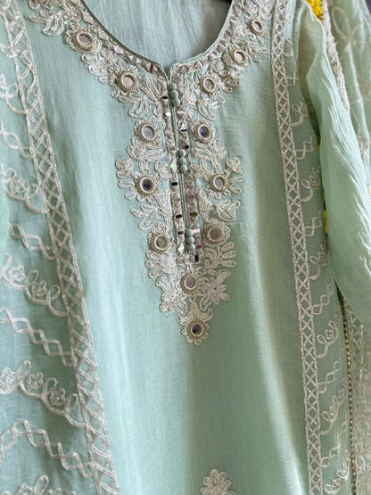 Luxurious mul cotton gotapatti sharara set