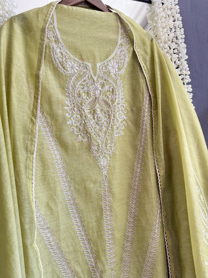 Luxurious Mul chanderi aari work suit