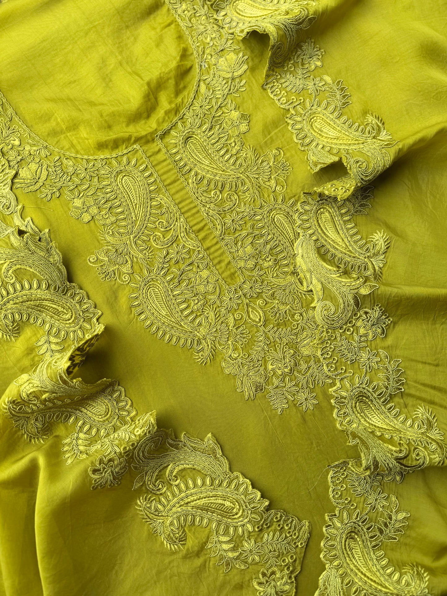 Luxurious aari work organza suit