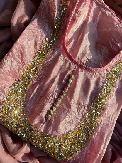 Handwork Crush Tissue silk suit