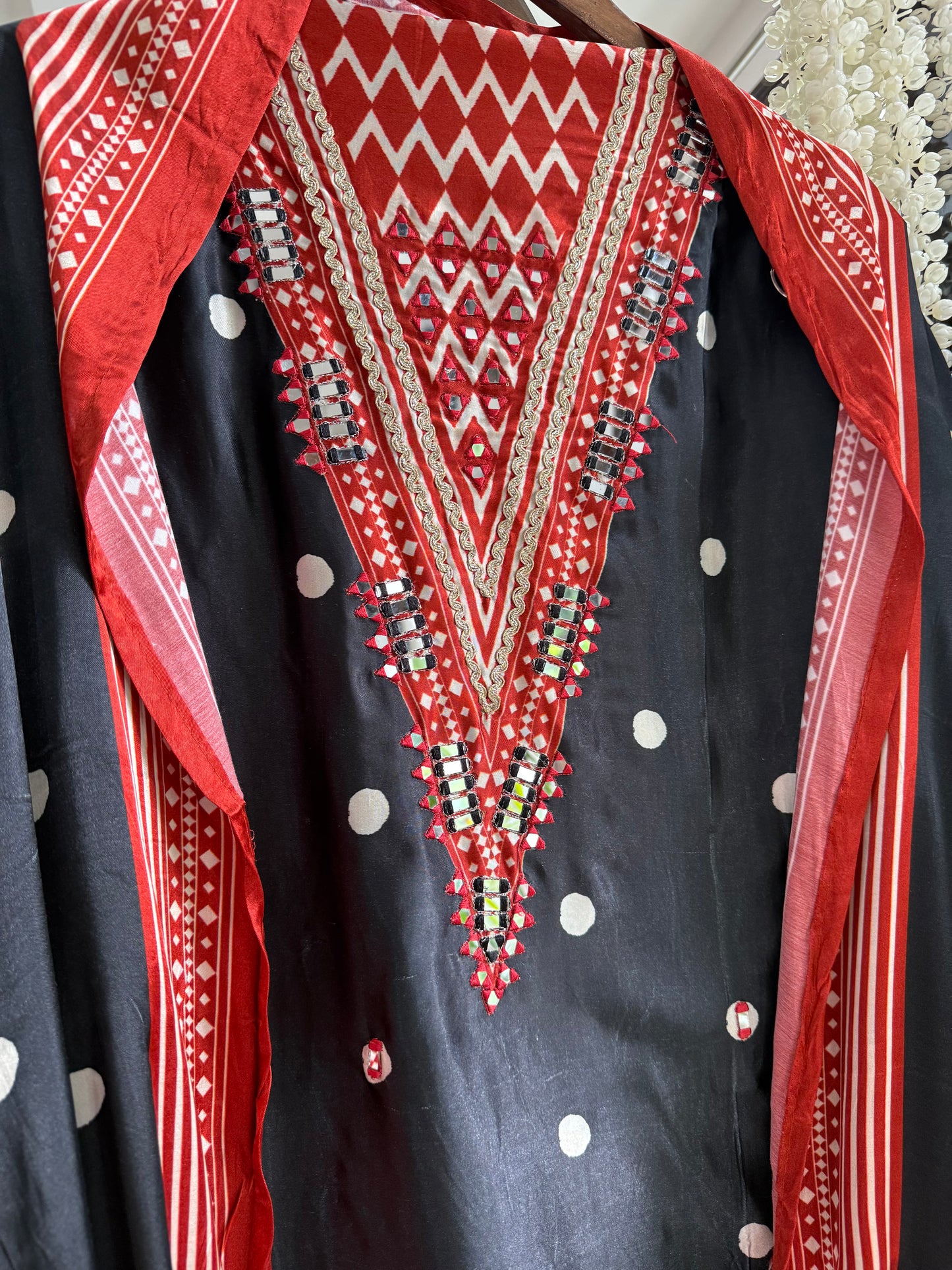 Modal silk mirror work suits