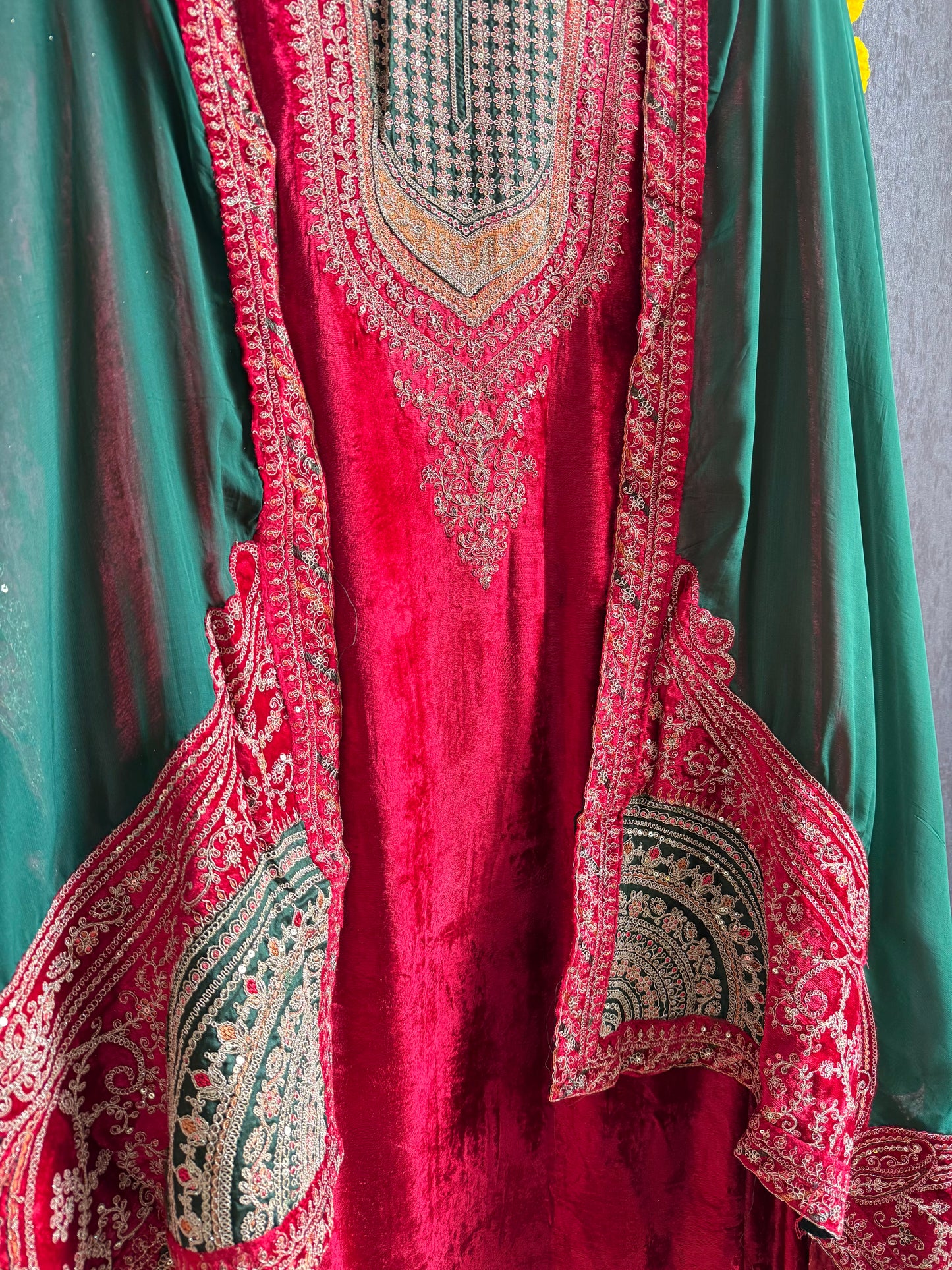 Velvet Marori Aari work suit