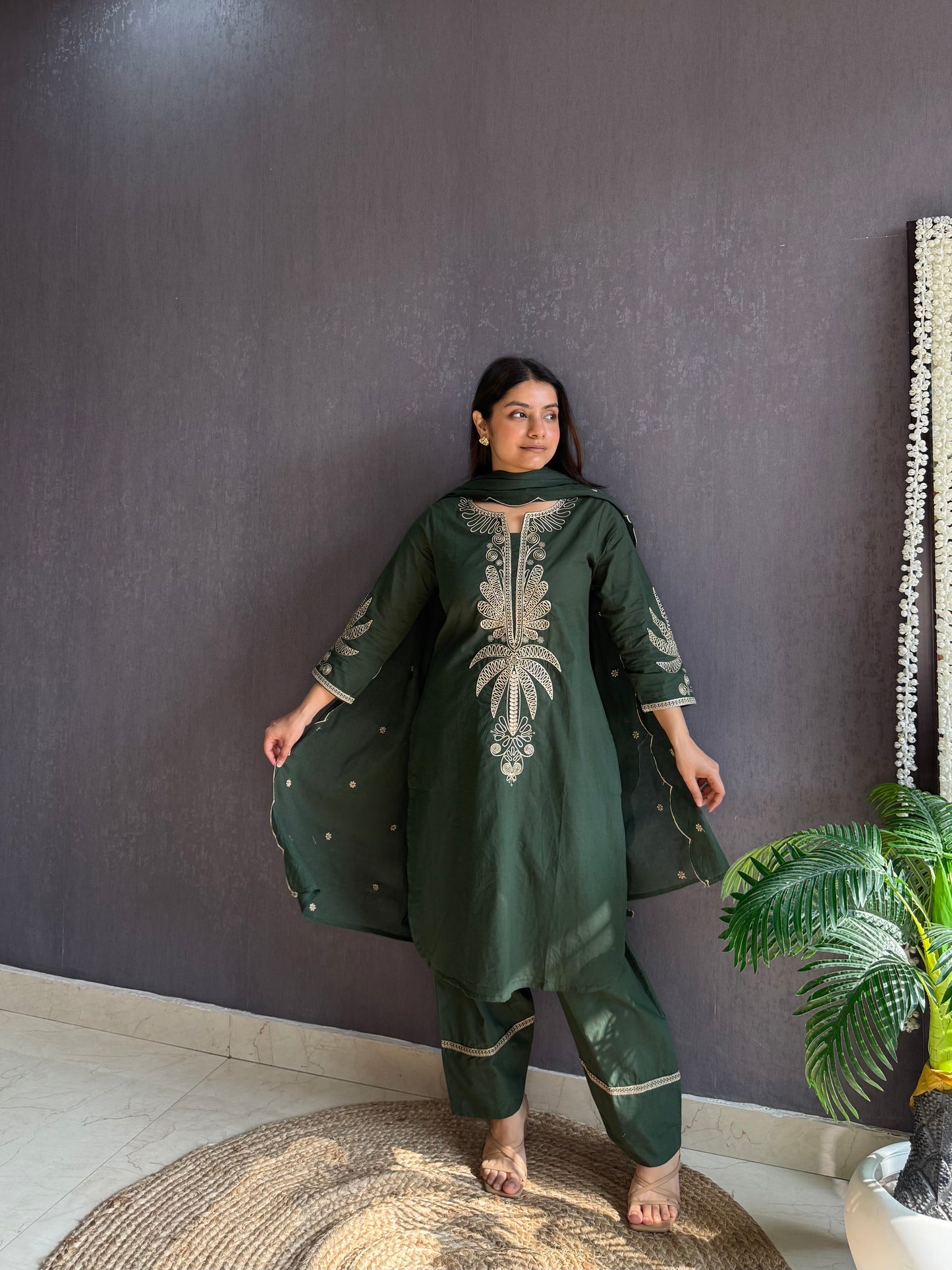 Cotton farshi Palm trees set