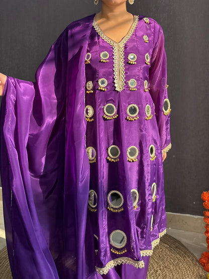 Luxurious mirrorwork farshi salwar set