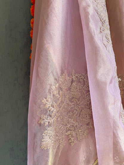 Premium tissue silk hand embroidered suit