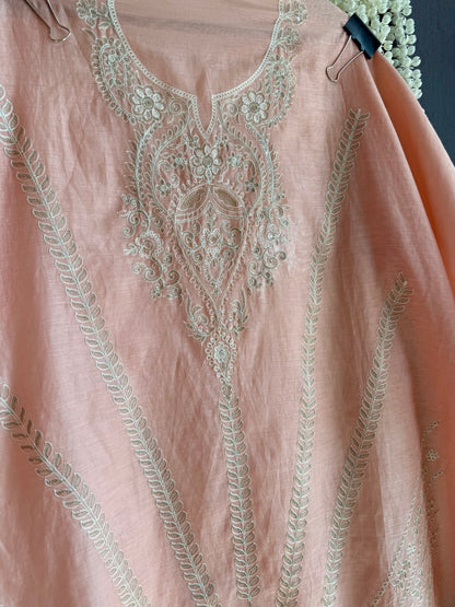 Luxurious Mul chanderi aari work suit