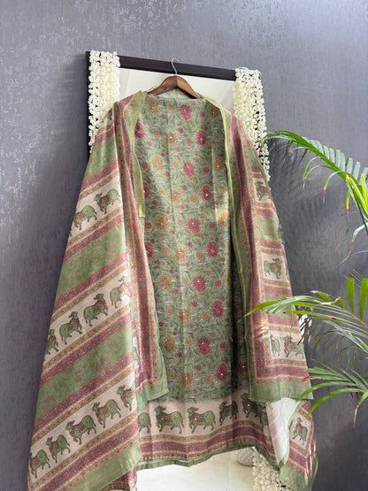 Chanderi pichwai suit