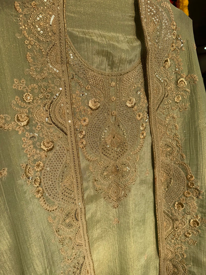 Luxurious soft Crush Tissue silk suit
