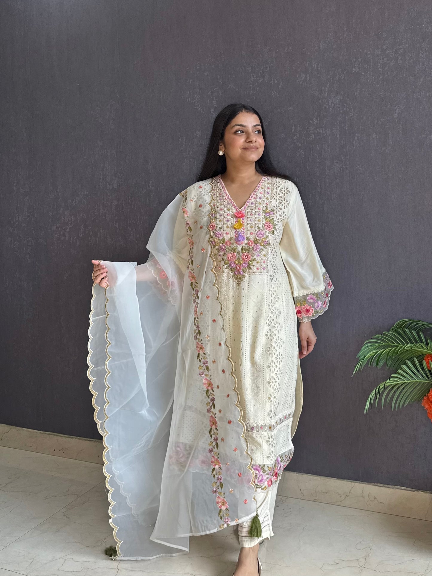 Pakistani schiffili designer suit