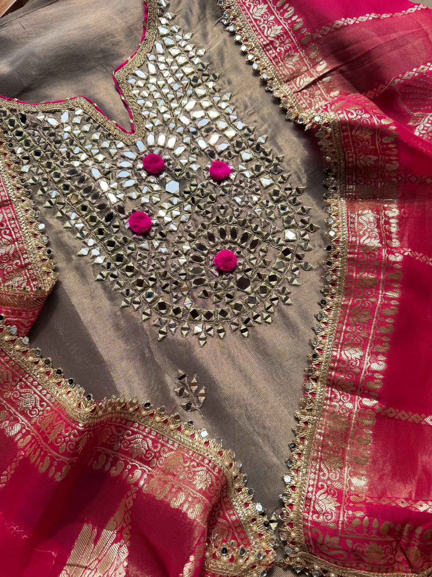 Luxurious Mirrorwork Benarsi suit