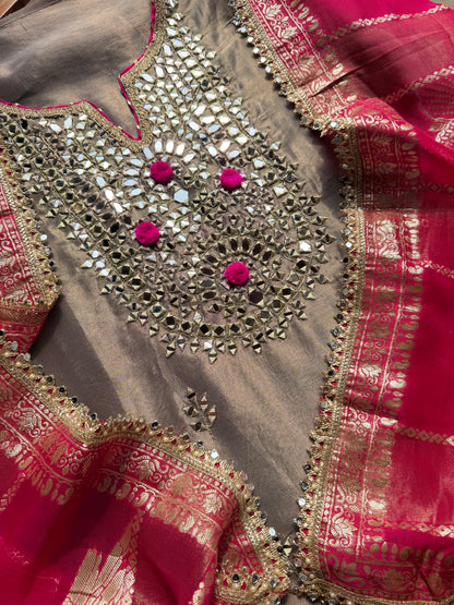 Luxurious Mirrorwork Benarsi suit