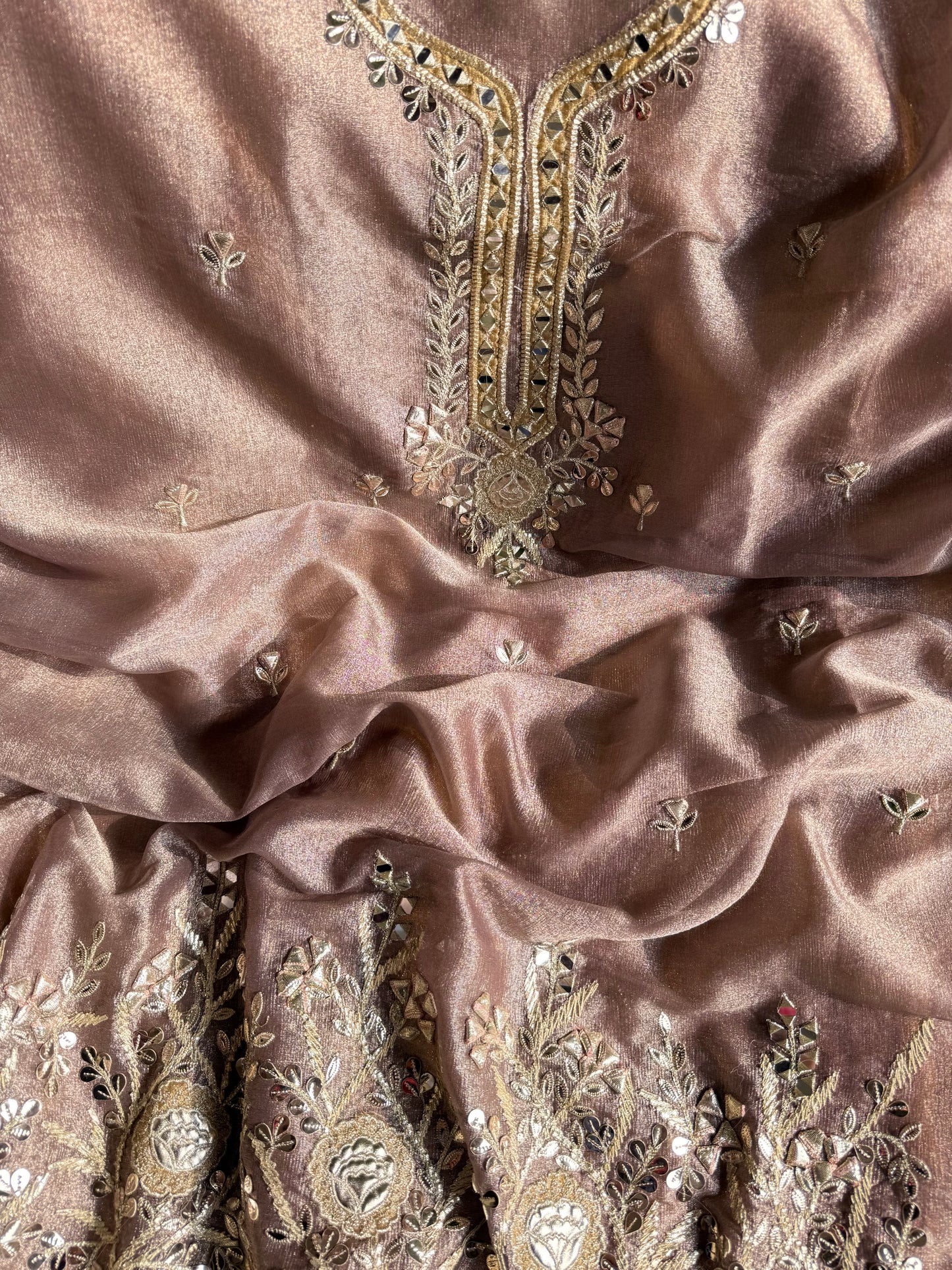 Luxurious Gotapatti Pure Tissue silk suit
