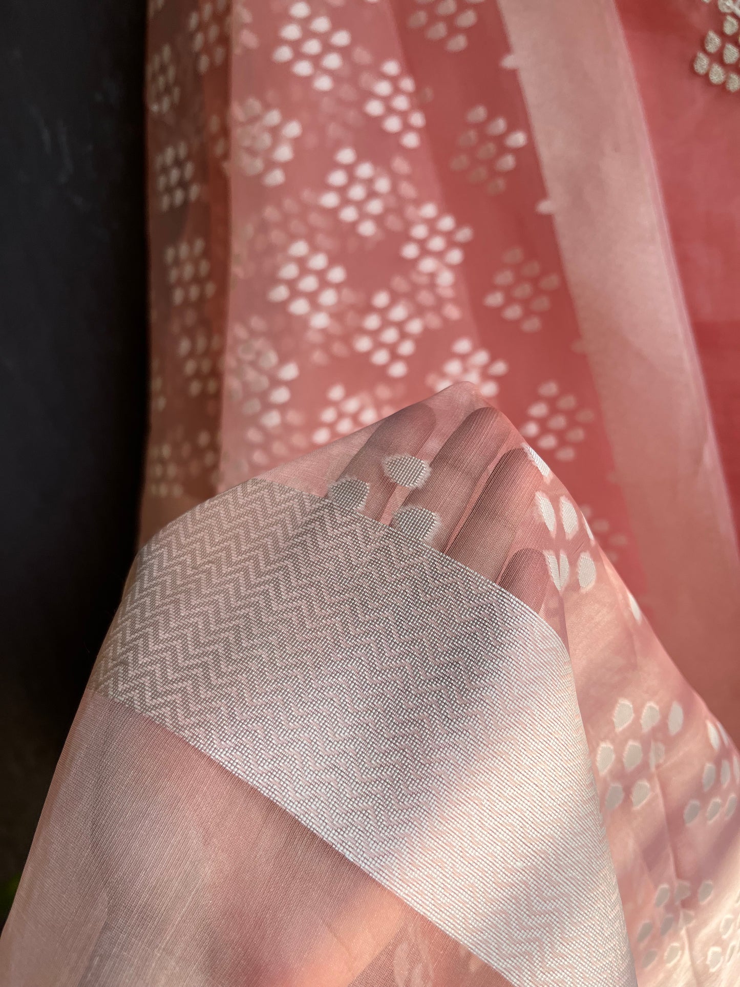 Pearlwork jamdani organza suit