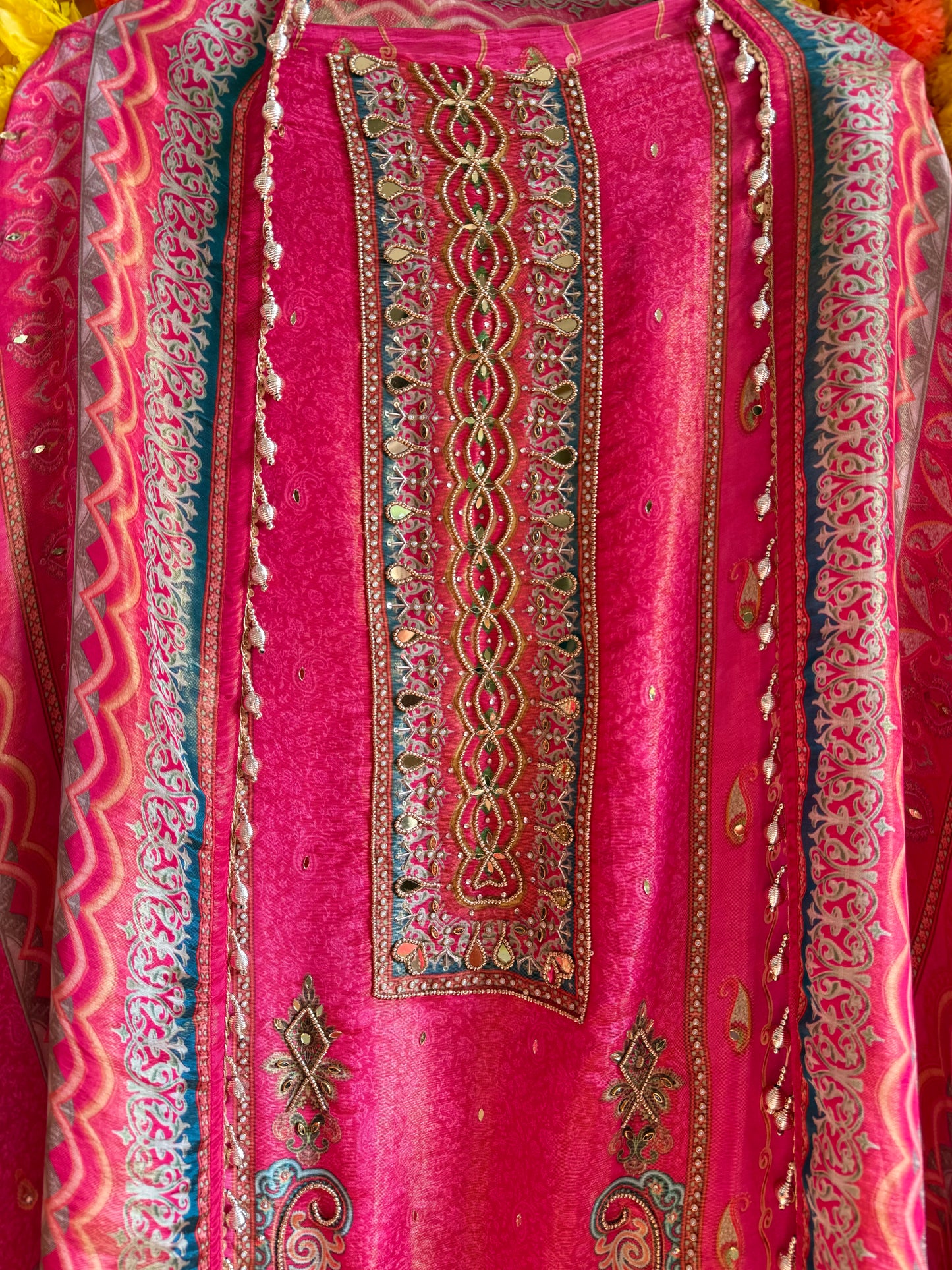 Luxurious pakistani kundan suit
