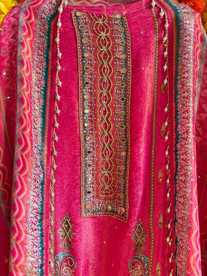 Luxurious pakistani kundan suit