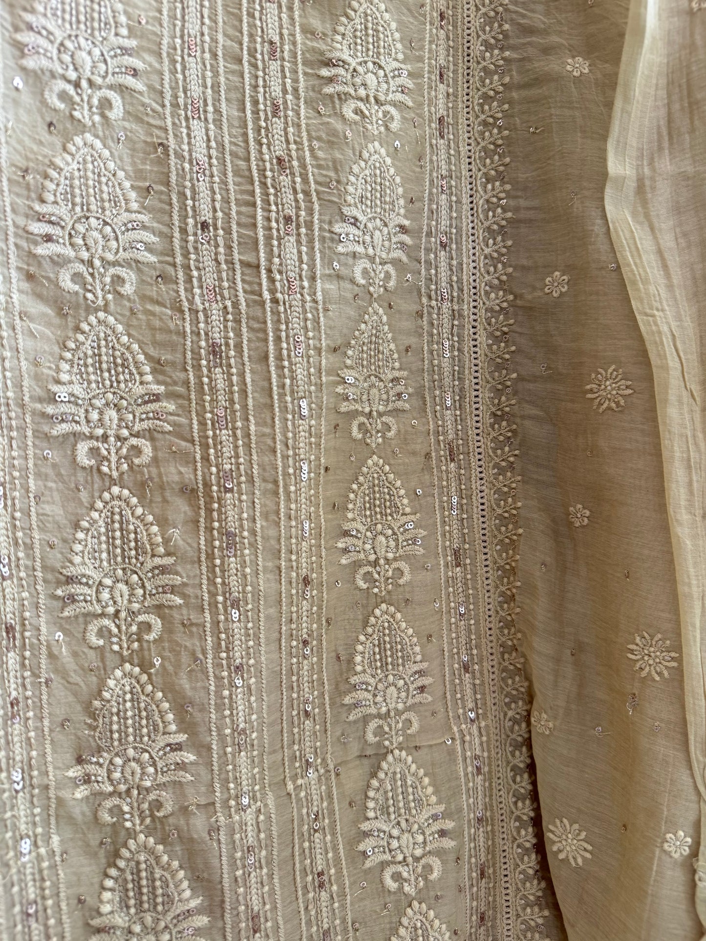 Luxurious Mul chanderi lucknowi handwork suit