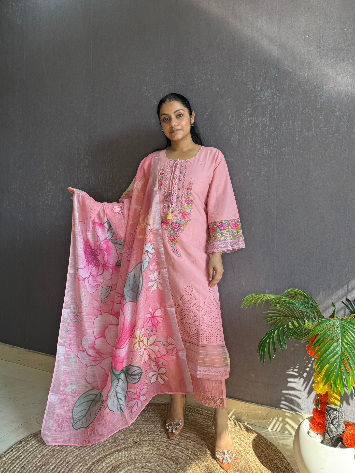 Pakistani schiffili designer suit