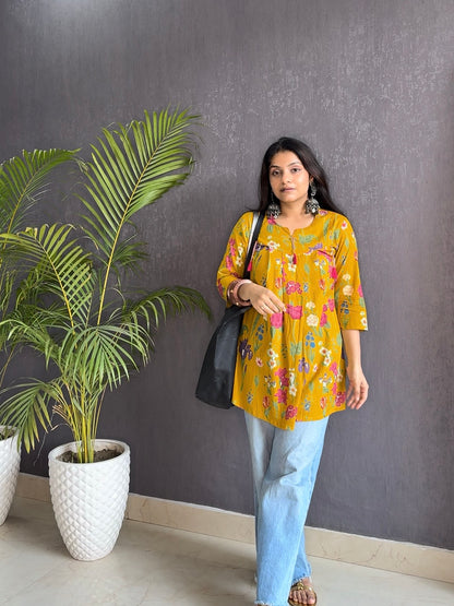 Floral Printed peplum short kurtas