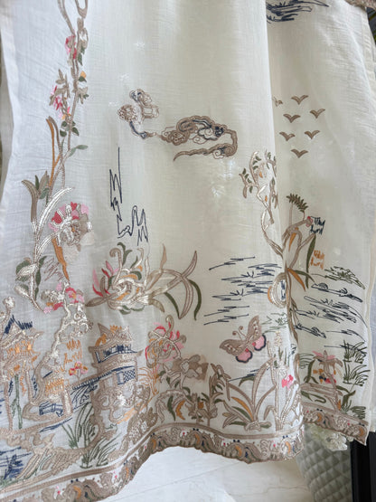 Luxurious Mul chanderi gota appliqué work suit