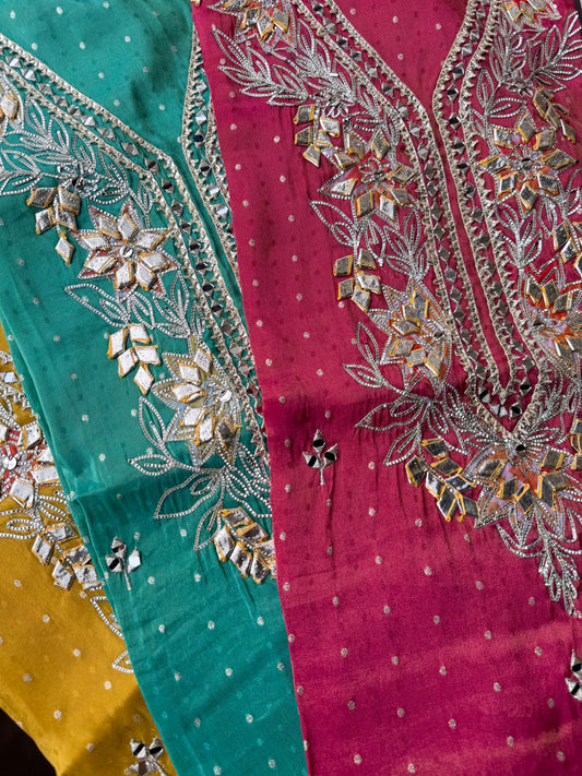 Premium Gotapatti Benarsi Tissue silk suit