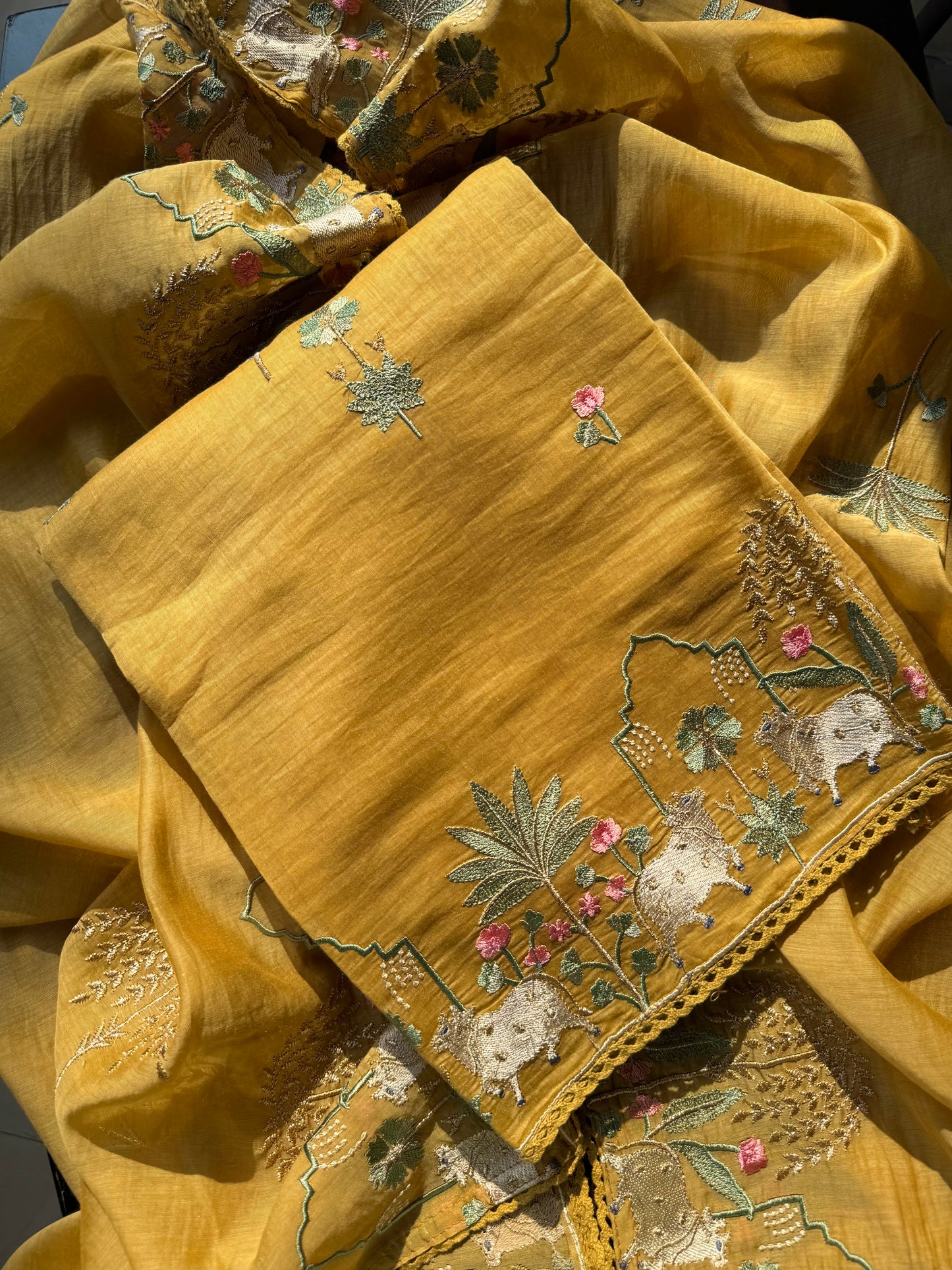 Luxurious Mul chanderi pichwai suit
