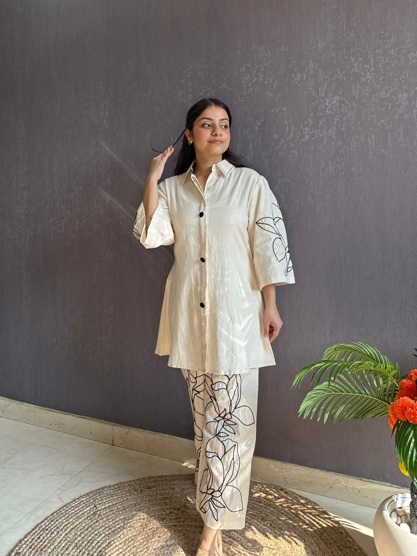 Embroidered cotton Coord set