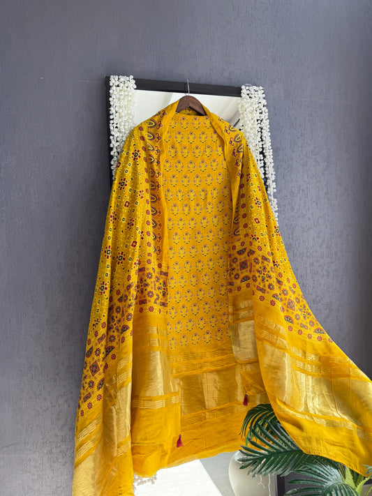 Modal cotton ajrakh suits