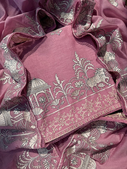 Luxurious Mul chanderi pichwai suit