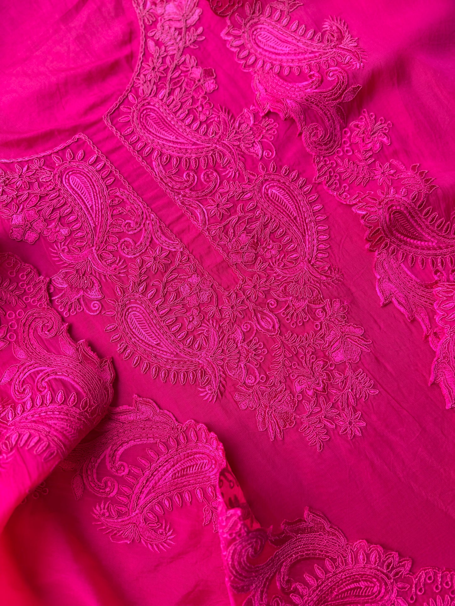 Luxurious aari work organza suit