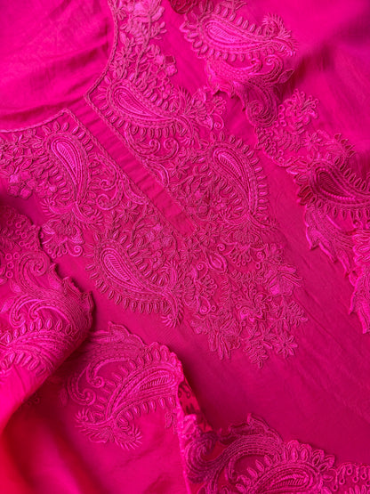 Luxurious aari work organza suit