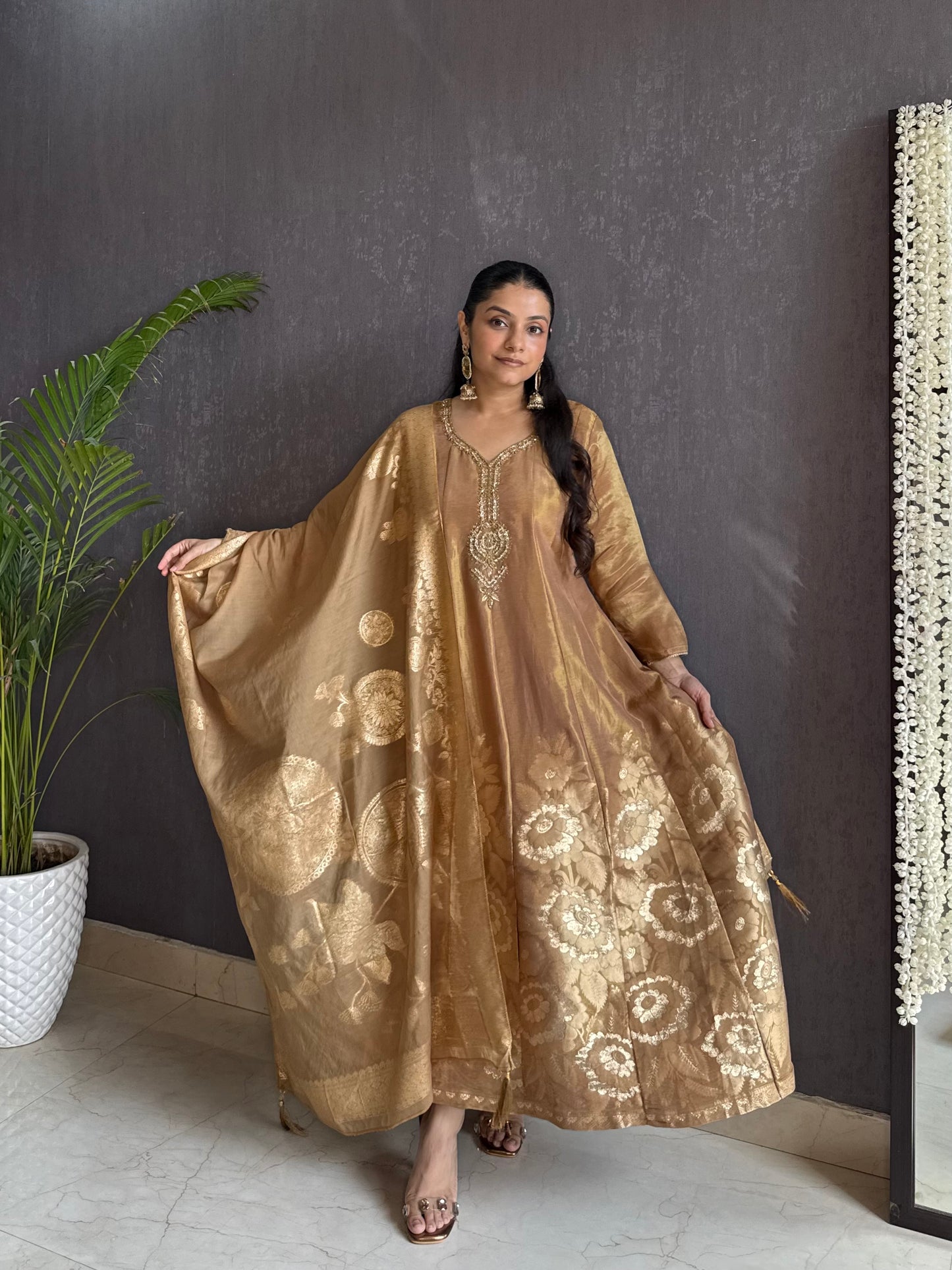 Benarsi handwork Anarkali set