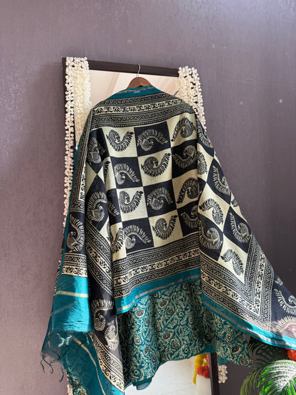 Pure Maheshwari peacock suit