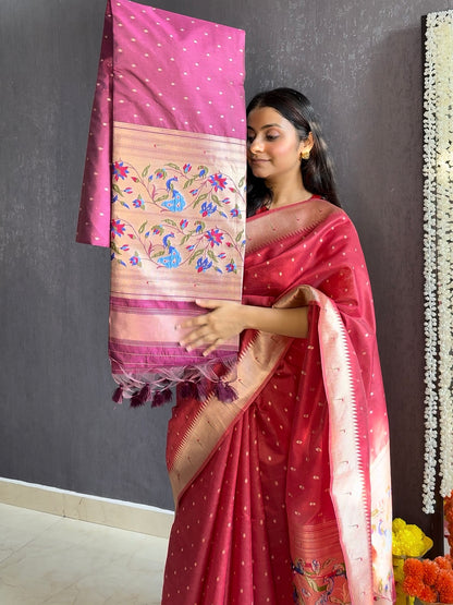 Tussar paithani saree