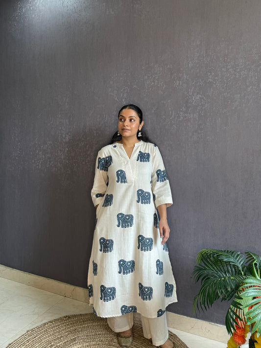 Pure cotton elephant kurta set