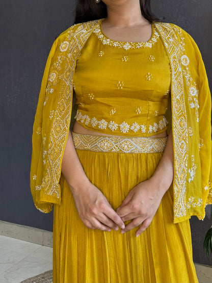 Lehenga jacket handwork dress