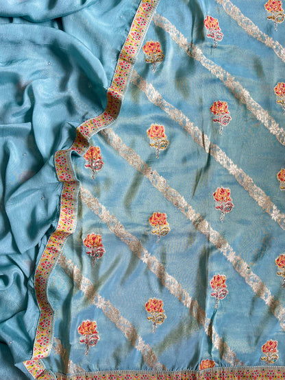 Meenakari Benarsi Tissue silk suit