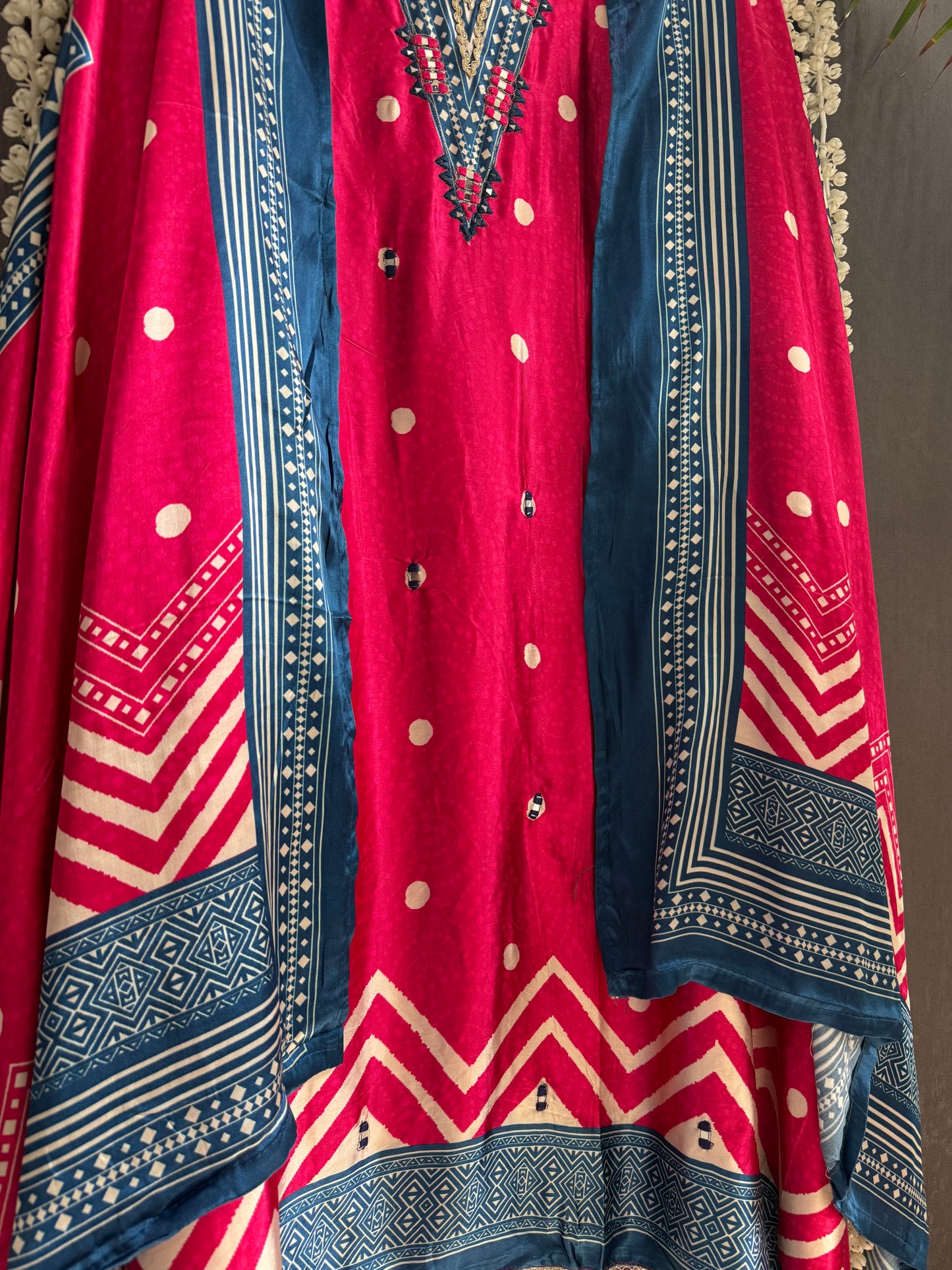 Modal silk mirror work suits