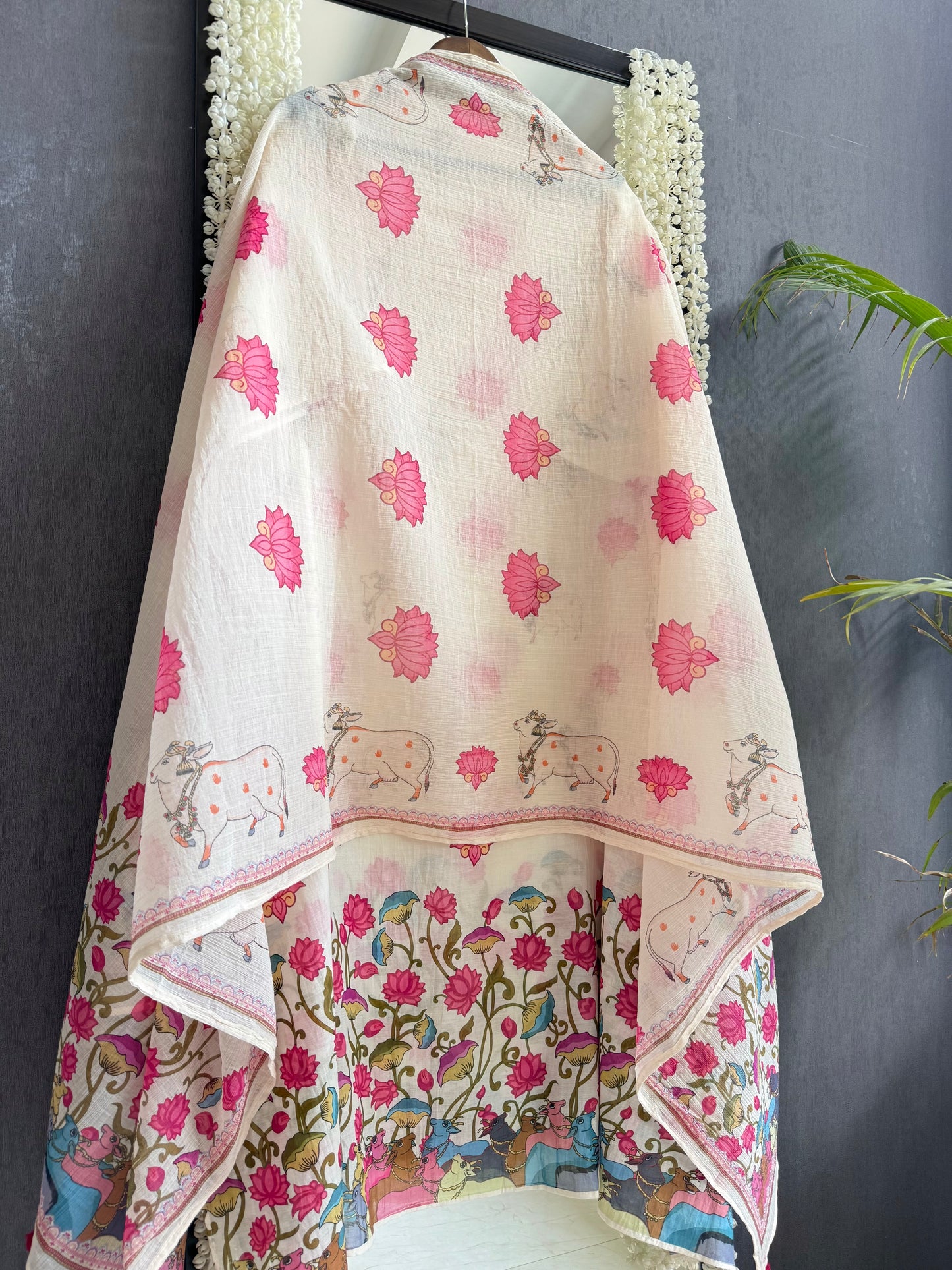 Mulmul cotton pichwai suit