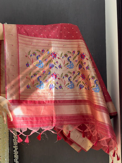Tussar paithani saree