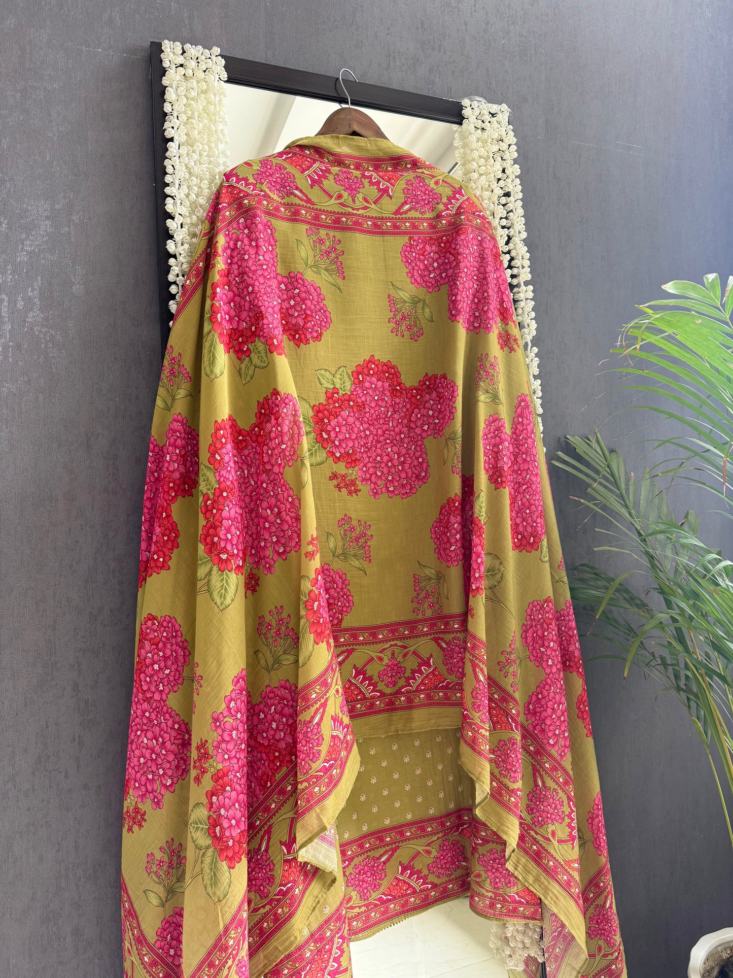 Mulmul cotton bougainvillea suit
