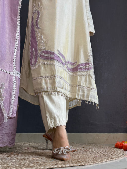 Tissue silk Handwork suit set