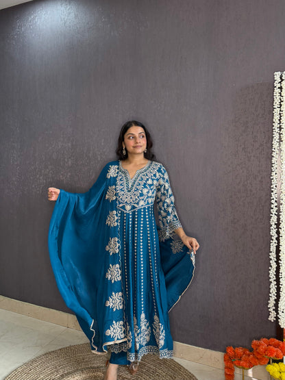 Kalidaar aari work Anarkali set