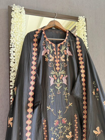 Luxurious Mul chanderi butterfly suit