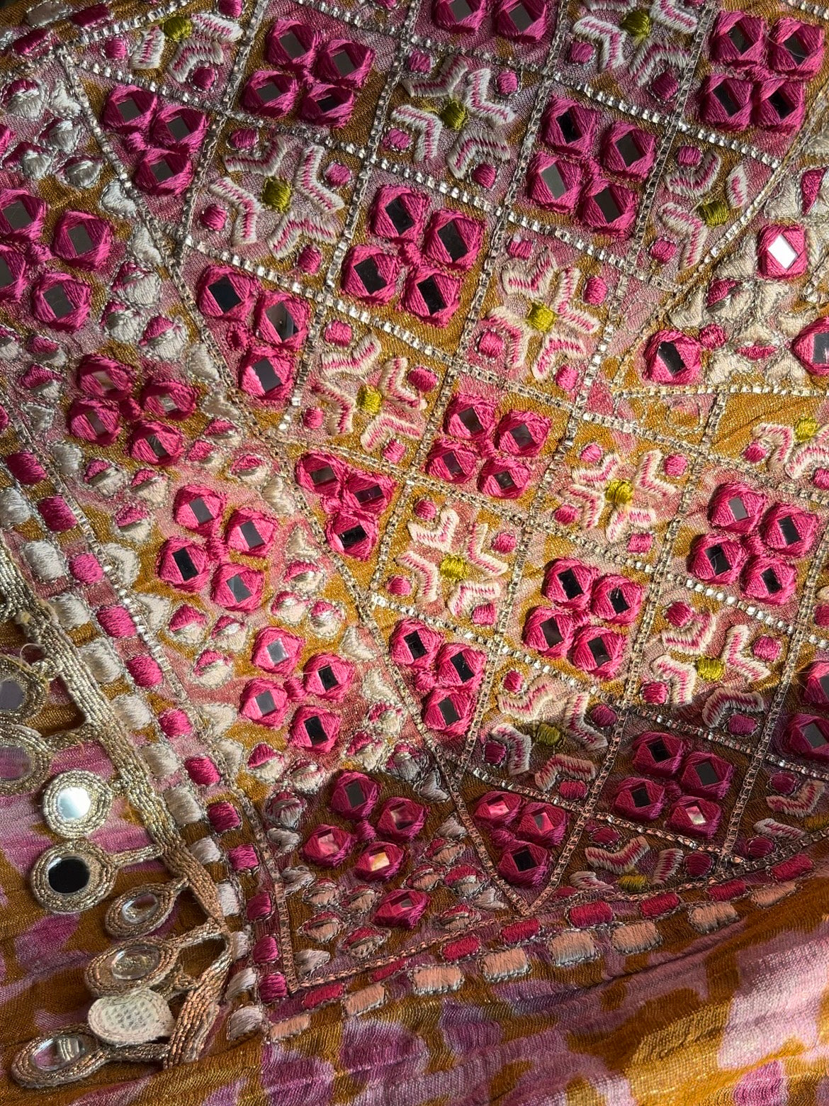 Luxurious kaftan mirror work set