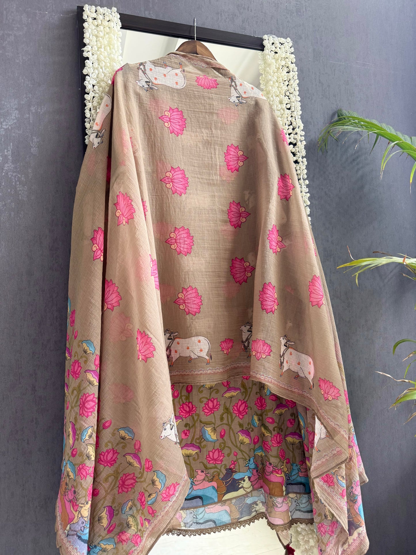 Mulmul cotton pichwai suit